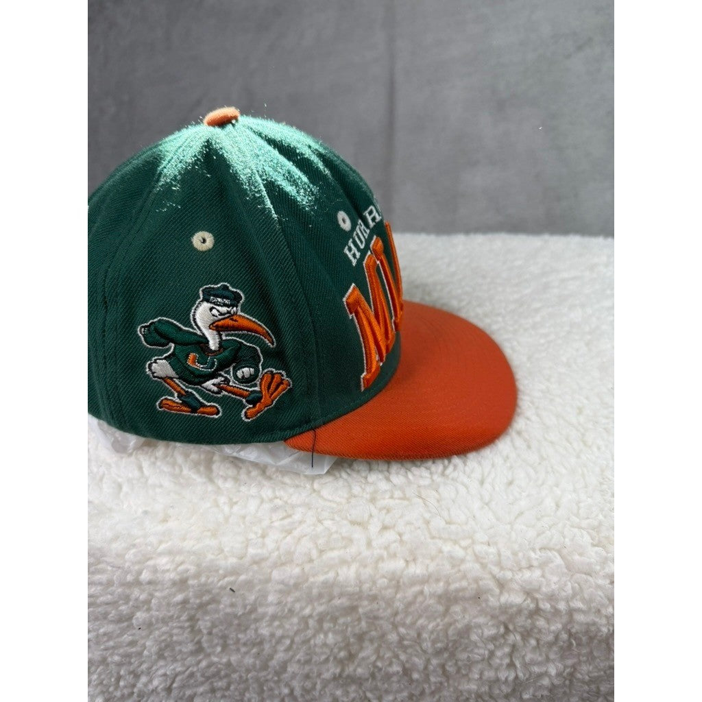 Zephyr Miami Hurricanes Baseball Cap Green Orange Flat Brim Snapback Adjustable