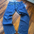 True Religion Joey Super T Indigo Blue Contrast Stitch Flare Jeans Mens 42x34