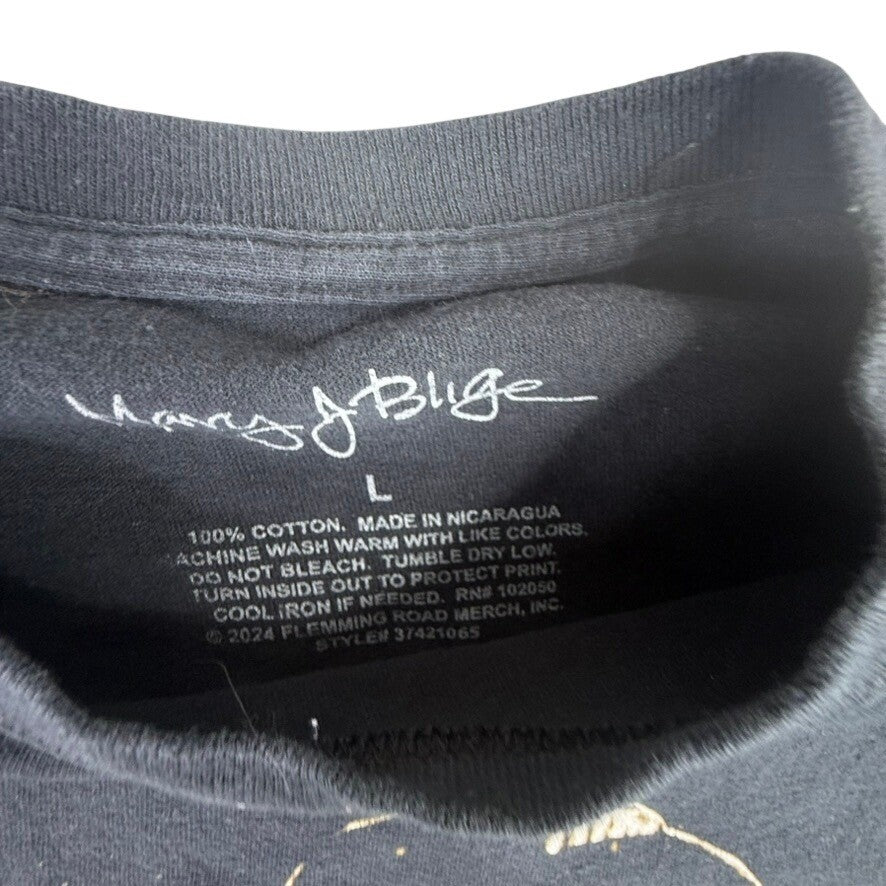 Mary J Blige Graphic T Shirt Black Cotton Size L