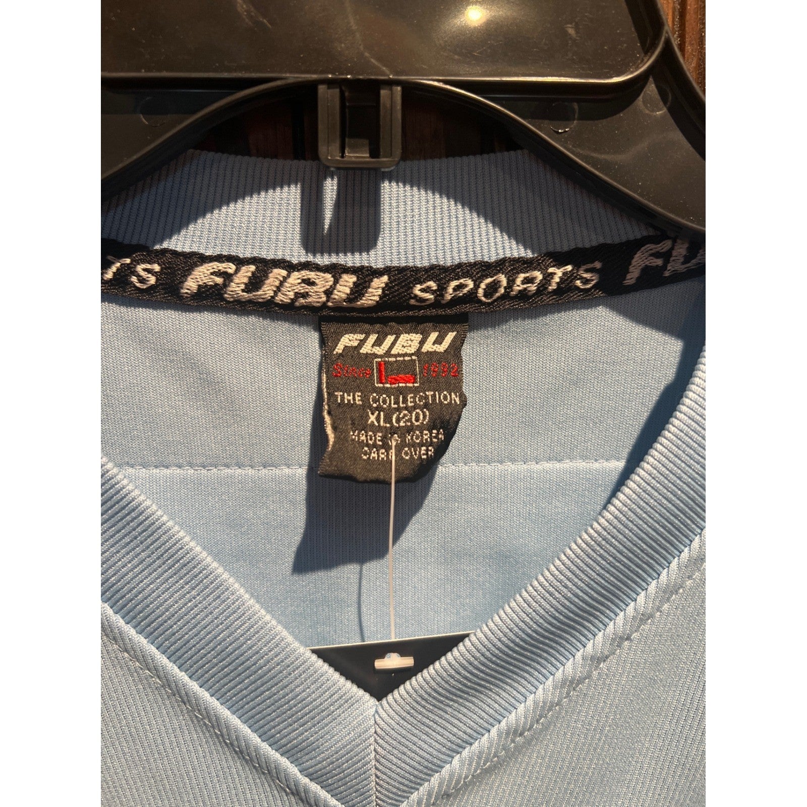 Vintage FUBU Sports Football Jersey Light Blue Navy 05 Mesh Streetwear Mens L