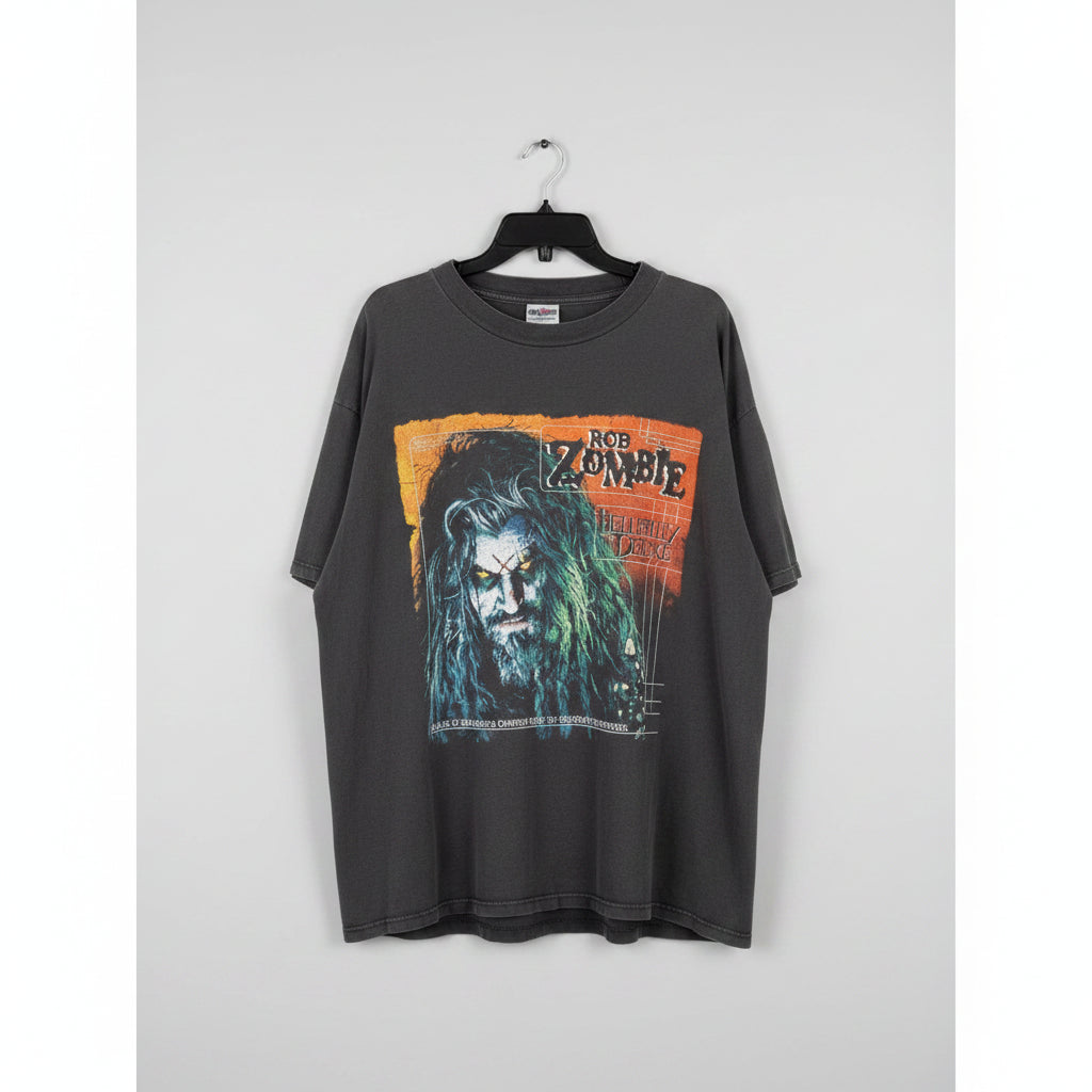 Rob Zombie Hellbilly Deluxe T-Shirt Washed Black Satan-O-Phonic Men XL