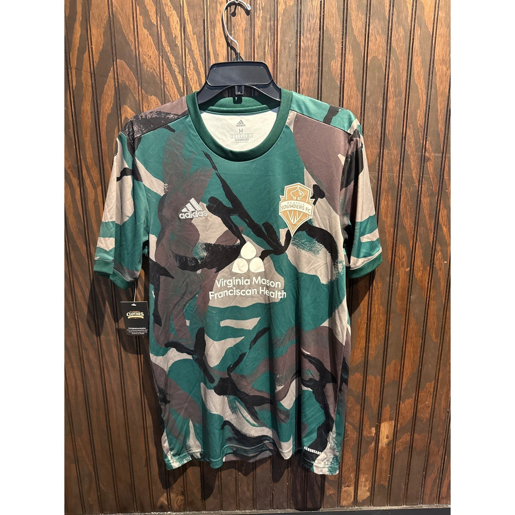 Adidas Seattle Sounders FC Camo Jersey Mens Medium Green Brown MLS Soccer Shirt