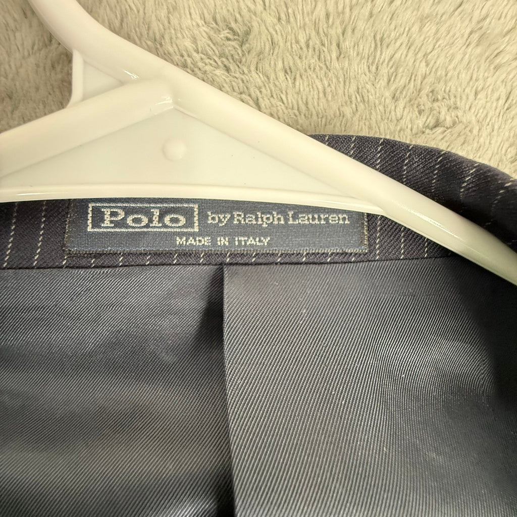 Polo Ralph Lauren Navy Blue Pinstripe Blazer Made in Italy Mens Two Button