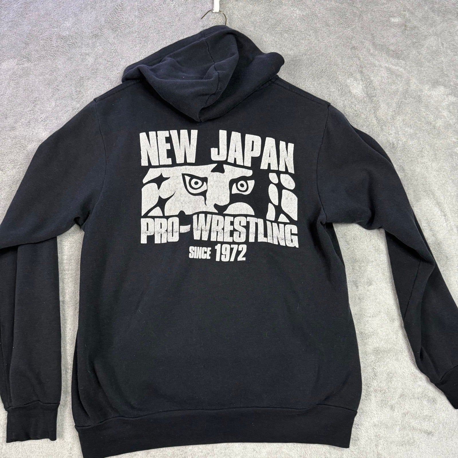 New Japan Pro Wrestling King of Sports 1972 Black Zip Hoodie Men's Size M