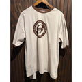 Vintage Anchor Blue Ringer T-Shirt Cream Brown Graphic Logo XL 90s Streetwear