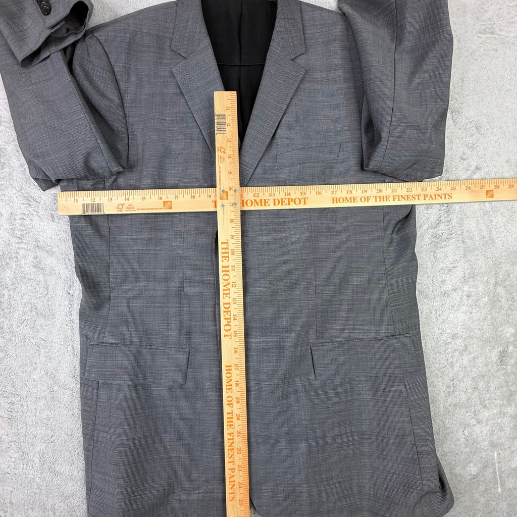 Hugo Boss Mens Grey Textured Two Button Wool Blend Suit Blazer Trousers Set