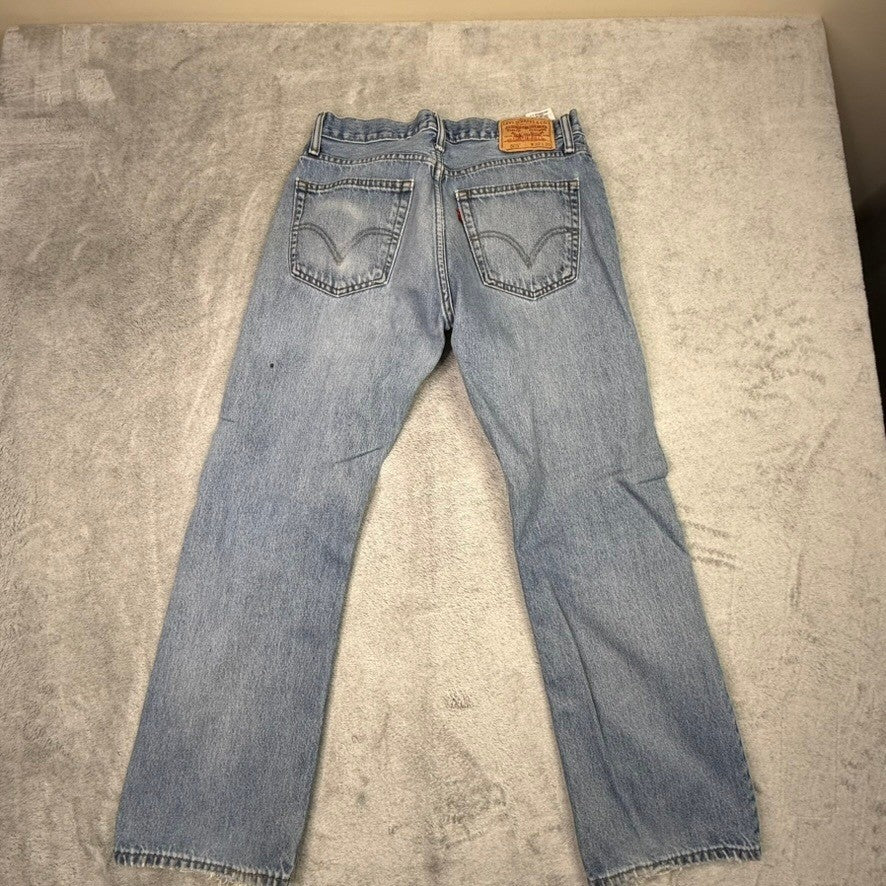 Levi Strauss 505 Straight Fit Light Wash Jeans Mens Size 32x30 Paint Splatter