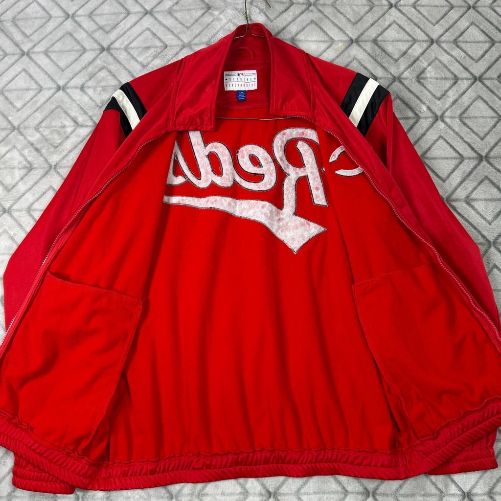 Cincinnati Reds MLB Genuine Merchandise Track Jacket Red Full Zip Men's L Vintag
