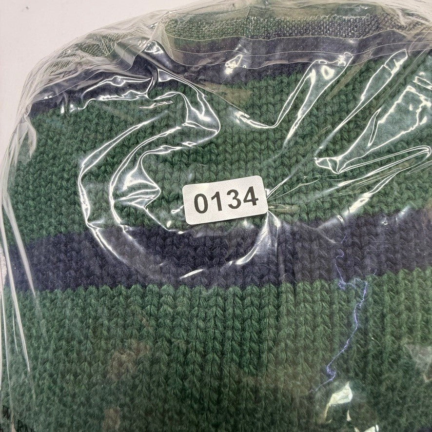 Polo Ralph Lauren Green Navy Striped Crewneck Sweater Mens L