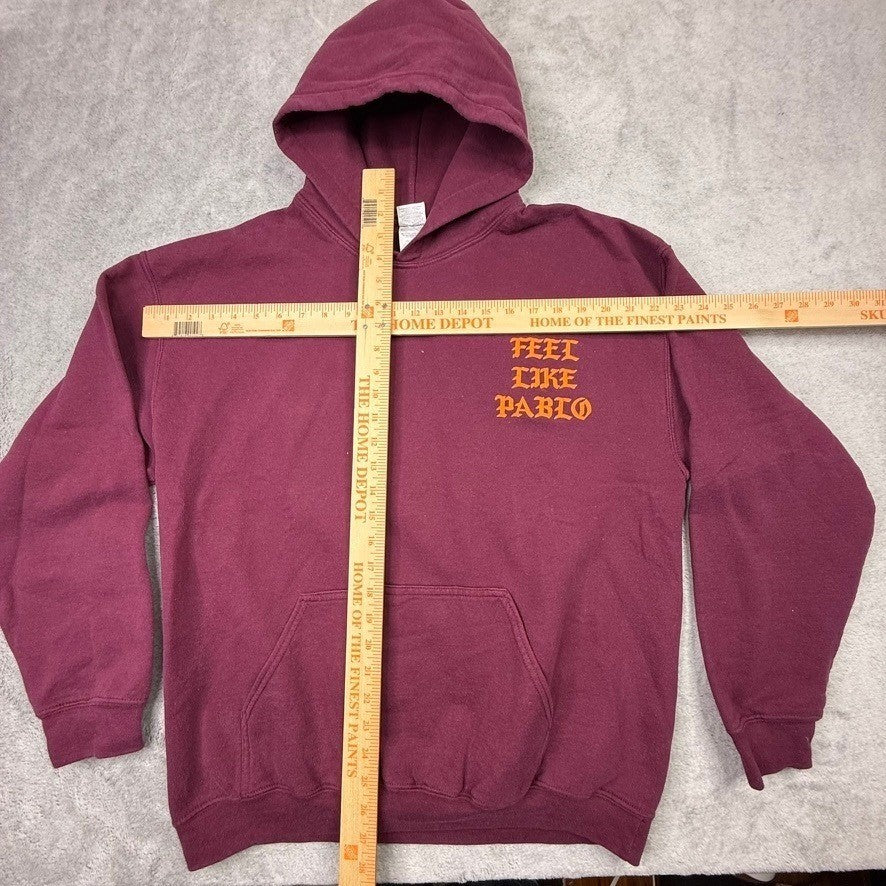Kanye West I Feel Like Pablo Hoodie Burgundy Orange Graphic Print