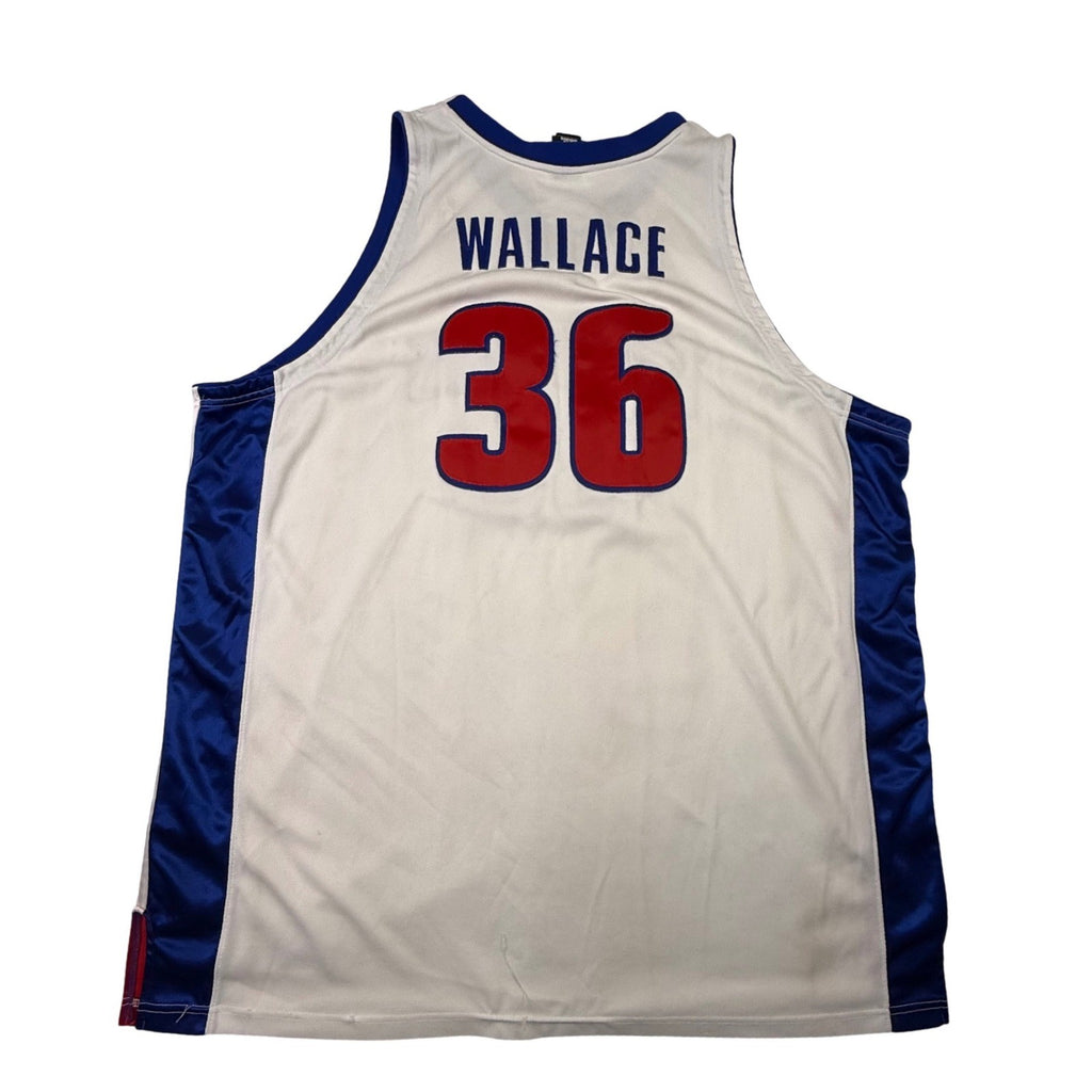 Detroit Pistons Ben Wallace Adidas Basketball Jersey Size 56 White Red Blue