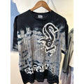 MLB Chicago White Sox Tie Dye Graphic T-Shirt Mens XL Black Grey Pinstripe Tee