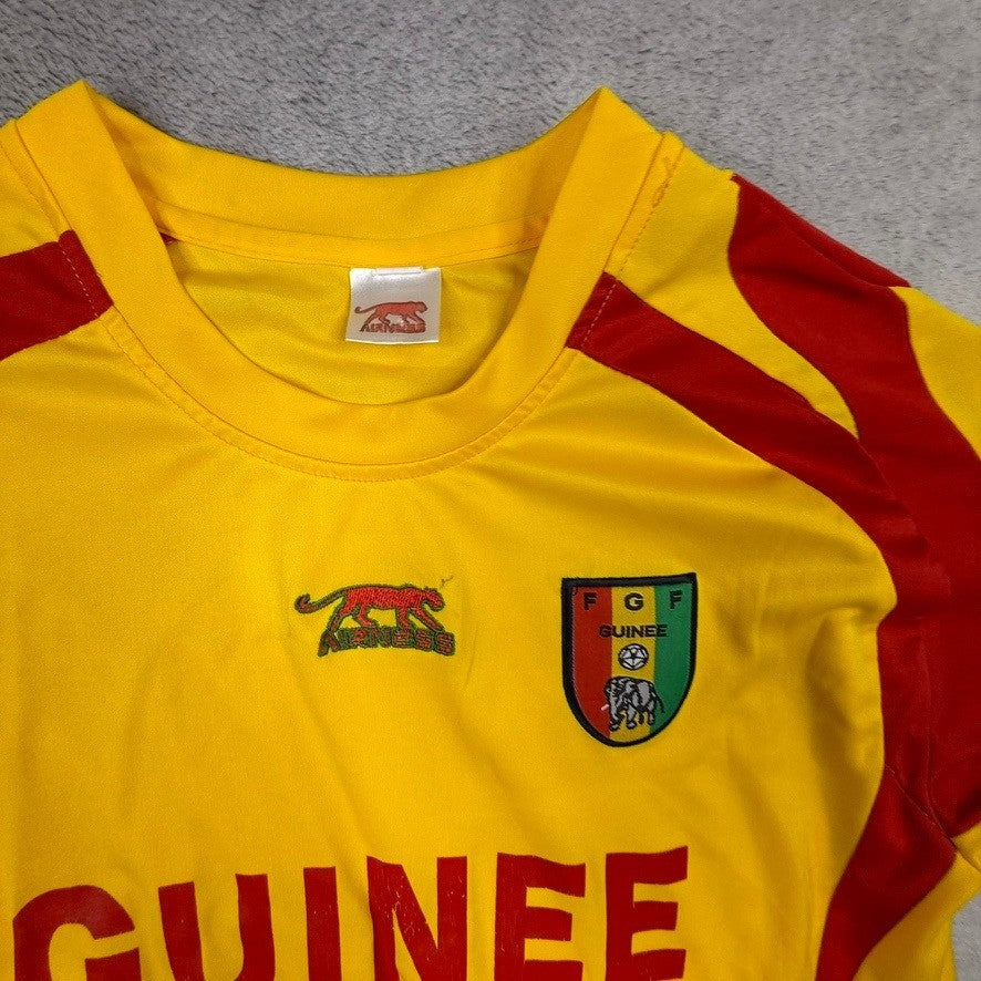 Guinea National Football Team Soccer Jersey Shirt Yellow Red Adult Size L