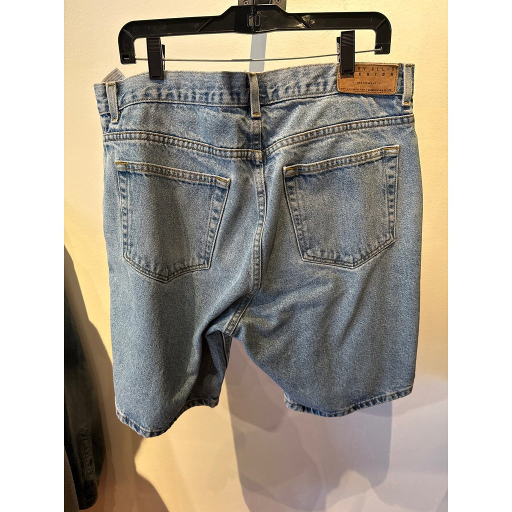Perry Ellis America Mens Vintage 90s Denim Shorts Light Wash Blue Relaxed Fit