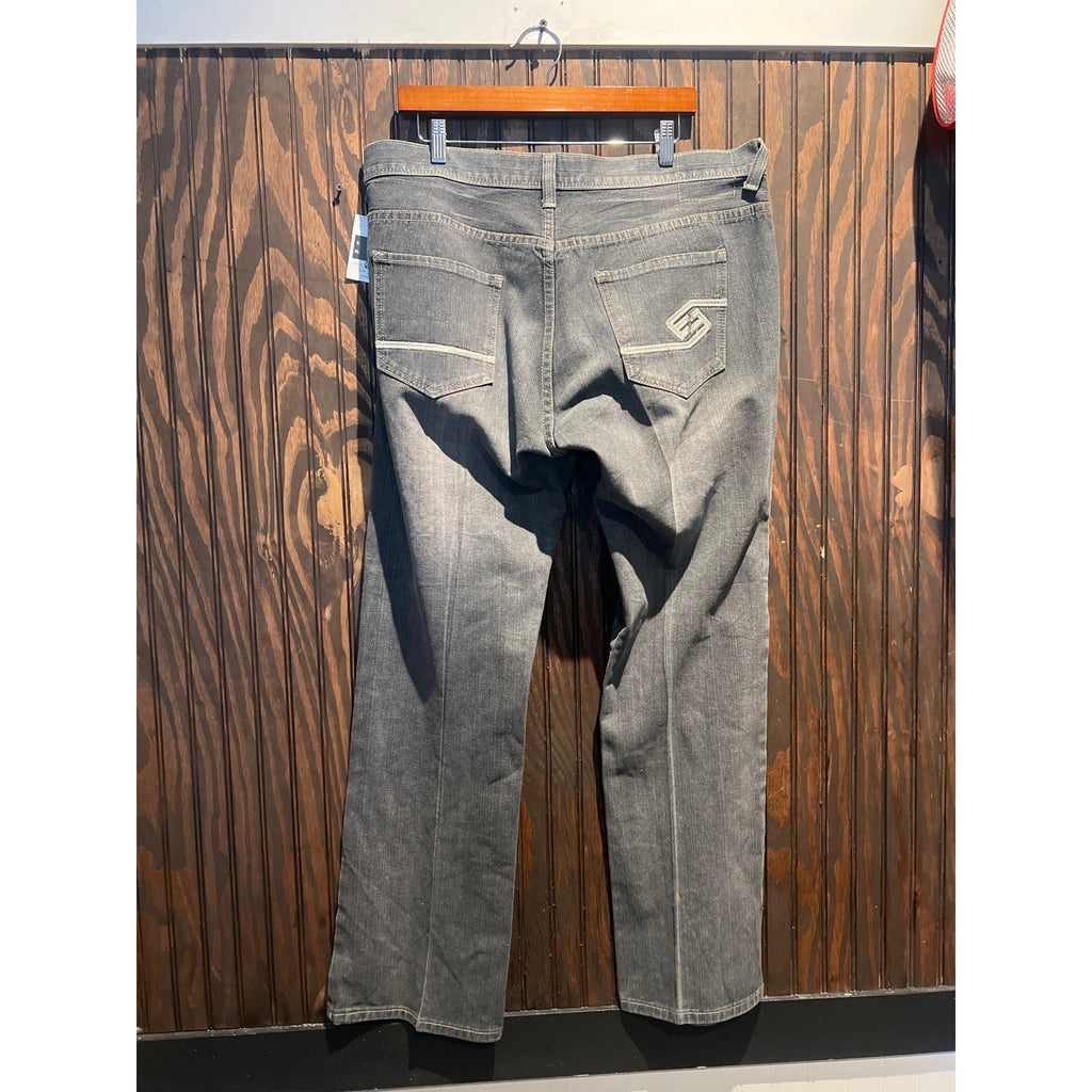 Enyce Mens Gray Denim Jeans Straight Leg Streetwear Faded Wash 38x32