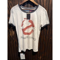 Stranger Things Ghostbusters Ringer Tee White Grey Graphic T-Shirt Retro 80s L
