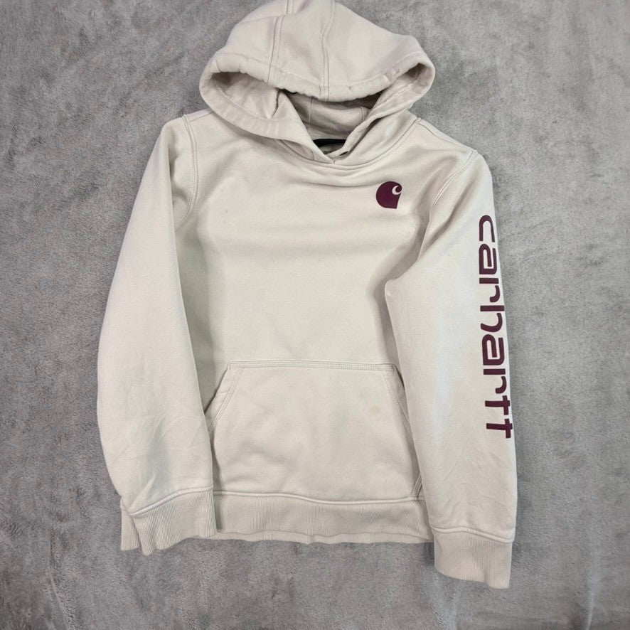 Carhartt Mens Relaxed Fit Pullover Hoodie Sweatshirt XXLarge Beige Logo
