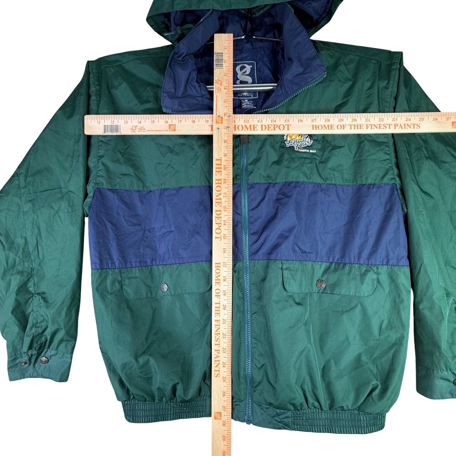 For Sports NCAA 1999 Final Four Tampa Bay Jacket Men's Size L Green Windbreaker