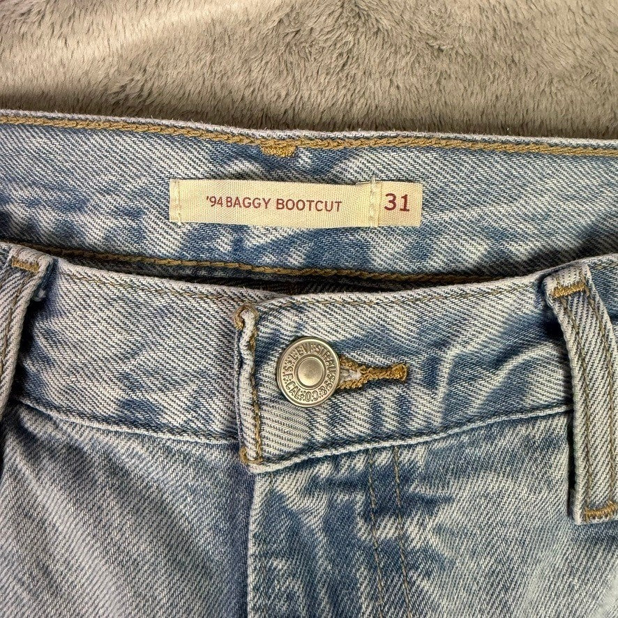 Levi's 94 Baggy Bootcut Jeans Light Wash Denim Size 31