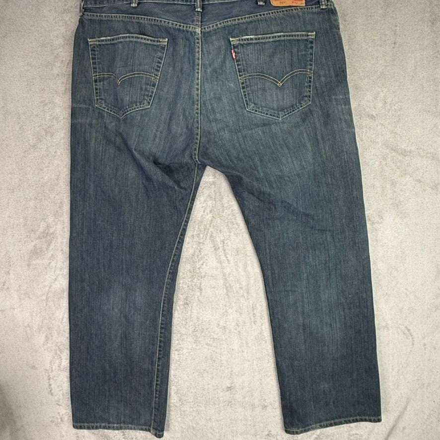 Levi Strauss Co 501 Jeans Mens 42x30 Button Fly Dark Wash Denim Made in Mexico