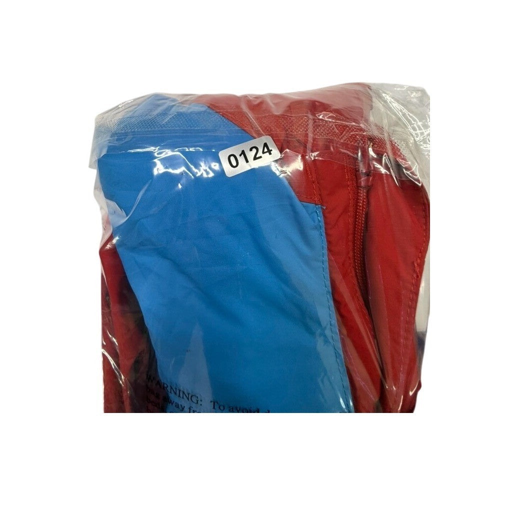 LL Bean Colorblock Hooded Jacket Youth L14 16 Red Blue Gray Zip Up Outerwear