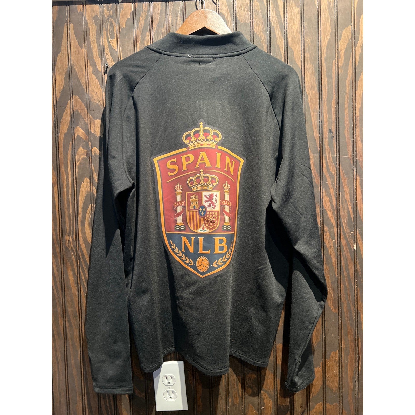 Spain NLB Est 1989 Quarter Zip Pullover Black Training Jacket Mens XL
