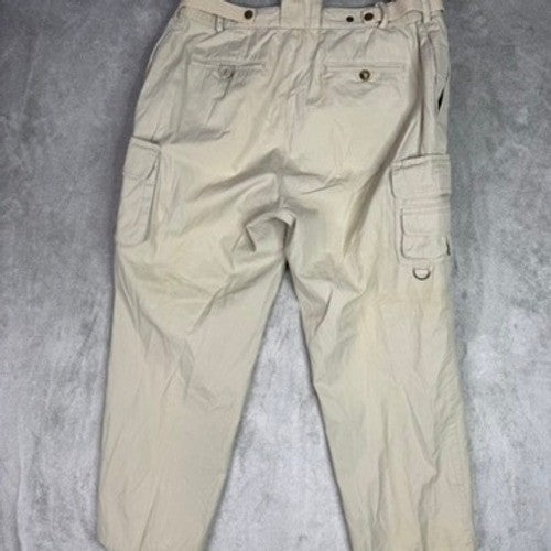ORVIS Khaki Cargo Pants Mens Size 34 Cotton Relaxed Fit Outdoor Casual