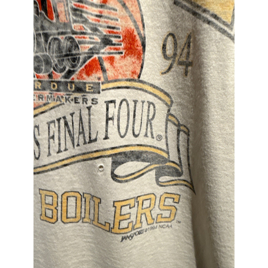 Vintage 1994 Jansport Purdue Lady Boilers Womens Final Four T-Shirt Cream XL