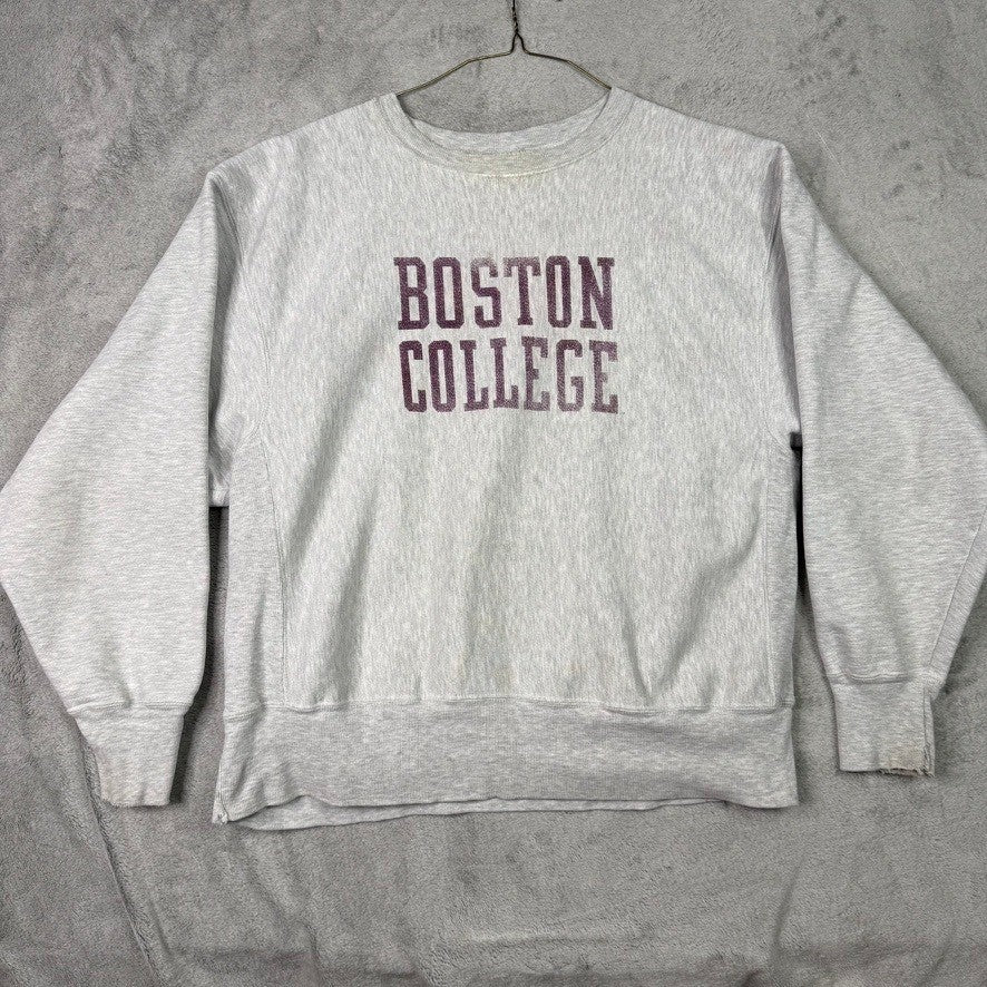 Champion Reverse Weave Boston College Sweatshirt XL Gray Crewneck Pullover