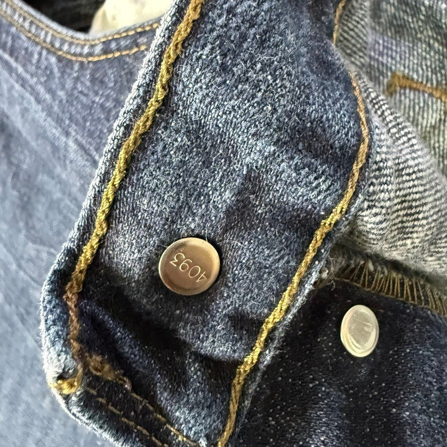 Levi's 501 Original Straight Leg Button Fly Jeans Dark Wash Mens Size 42x30