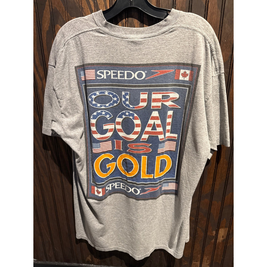 Vintage 1996 Speedo Ohio Junior Olympics T-Shirt Mens XL Heather Grey 90s Sport