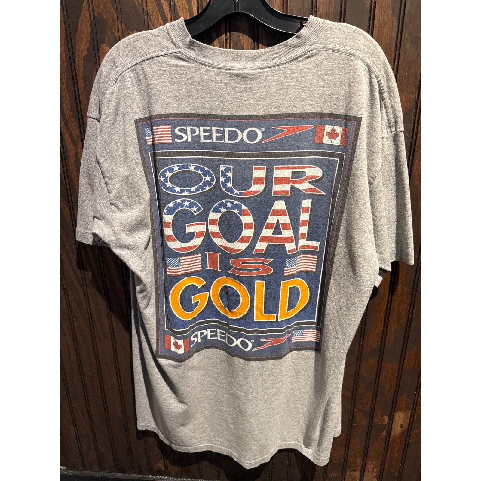 Vintage 1996 Speedo Ohio Junior Olympics T-Shirt Mens XL Heather Grey 90s Sport