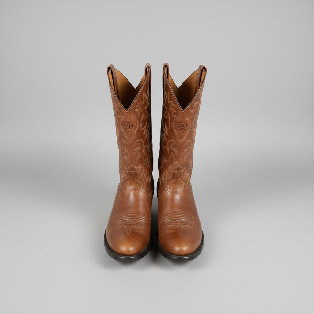 Ariat Mens Heritage Western R-Toe Leather Cowboy Boots Tan Brown 10002204 s 11D