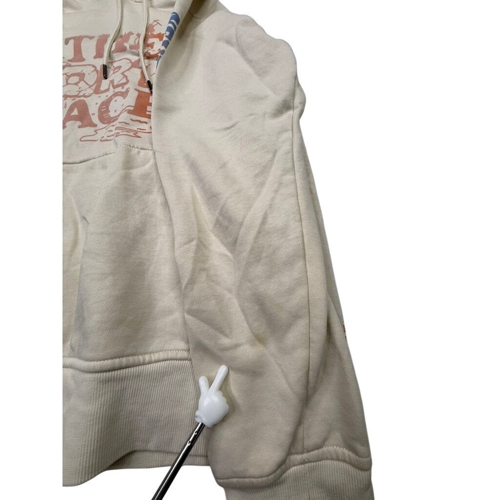 The North Face Mens Cream Graphic Hoodie Sweatshirt Size Medium
