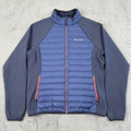 Columbia Puffer Jacket Blue Coral Zip Front Athletic Fleece Sleeve Mens XL