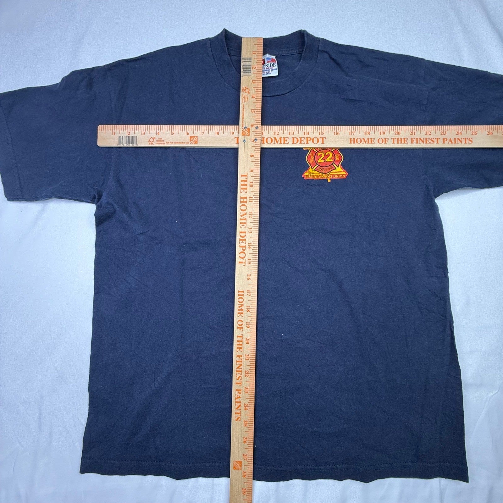 Bayside Heavyweight Firefighter T Shirt X Large Navy Blue 22 Fire Dept