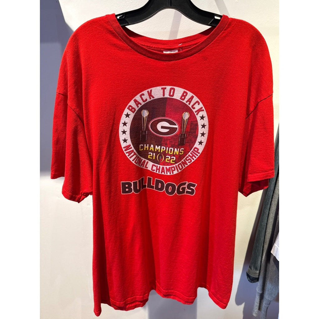 Georgia Bulldogs Back to Back National Champions 21 22 T-Shirt Mens XL Red UGA