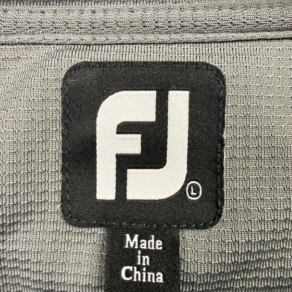 FootJoy FJ Mens Large Quarter Zip Golf Pullover Jacket Black Gray Performance