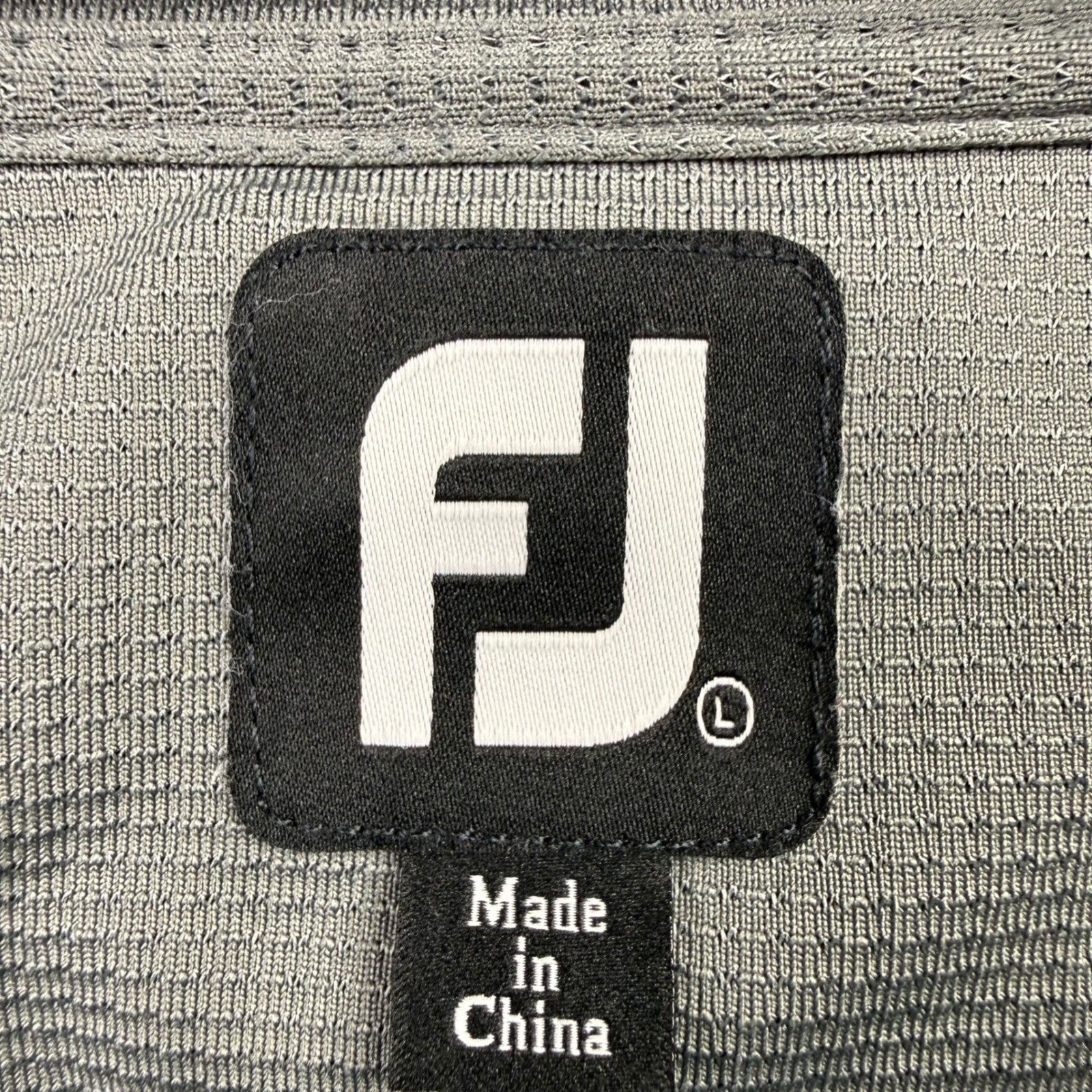 FootJoy FJ Mens Large Quarter Zip Golf Pullover Jacket Black Gray Performance
