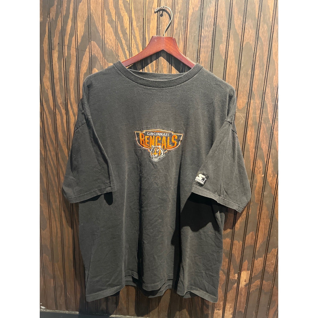 Vintage Starter Cincinnati Bengals NFL T-Shirt Black Embroidered 90s Mens XL 2XL