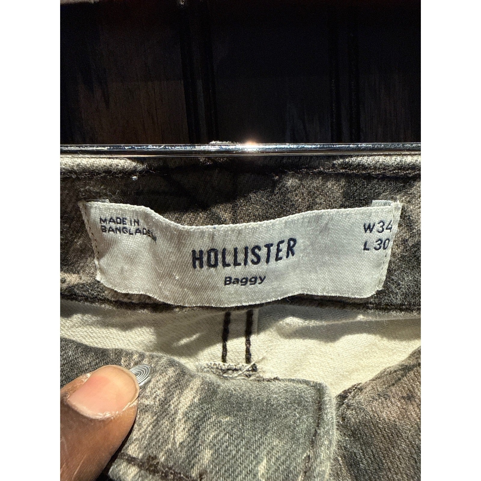 Hollister Mens Baggy Carpenter Pants Real Tree Camo Utility Workwear W34 L30