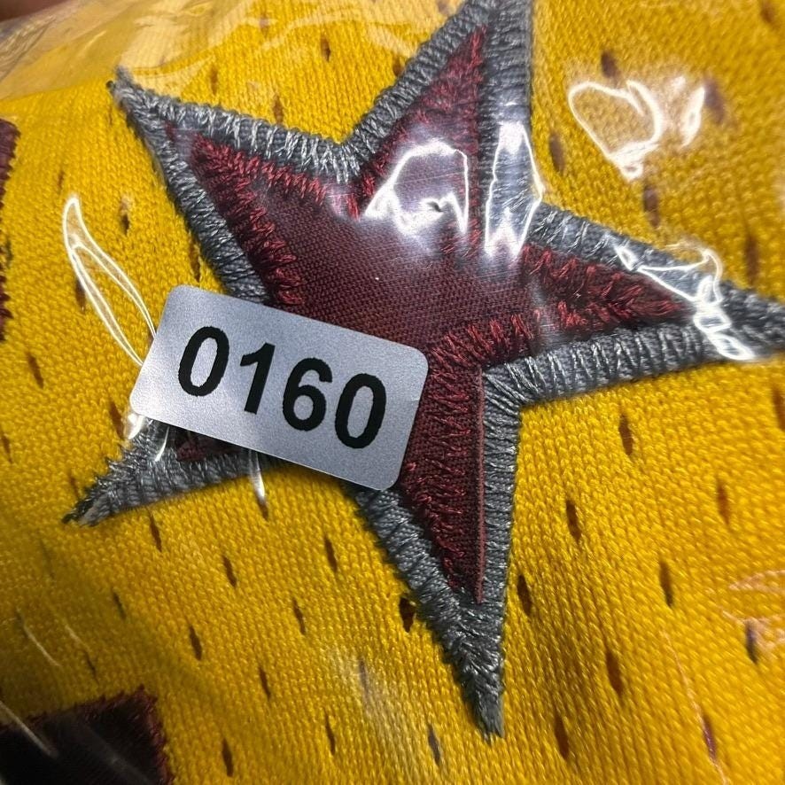Harlem Globetrotters Platinum FUBU Basketball Jersey Geese 35 4X Yellow