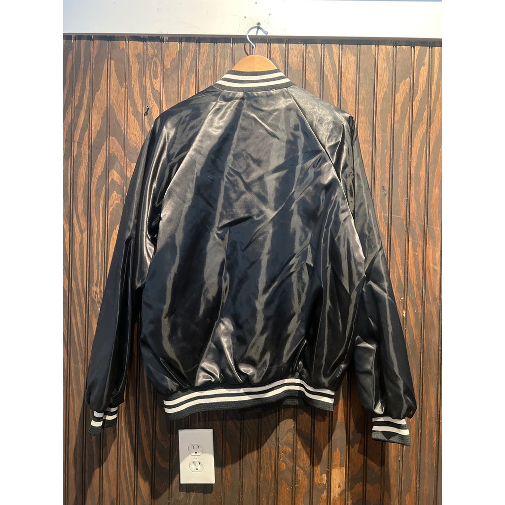 Vintage Cardinal Black Satin Bomber Jacket Alabama Laborers District Council XL