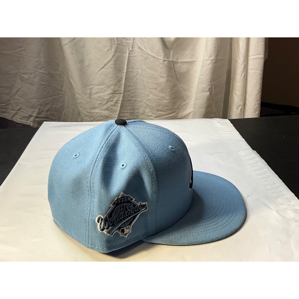 New Era Atlanta Braves Fitted Hat Size 7 1/2 Light Blue Interstate 85