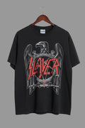 Vintage Slayer Band Tee Hanes Heavyweight Black Graphic T-Shirt 90s Thrash Metal