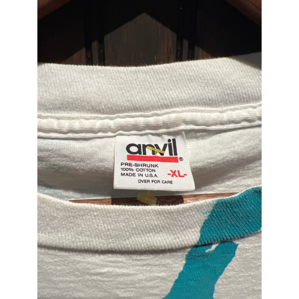 Vintage Anvil All Over Print Japanese Kanji Graphic T-Shirt White L 90s Art