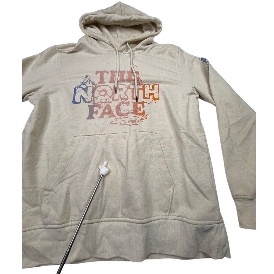 The North Face Mens Cream Graphic Hoodie Sweatshirt Size Medium
