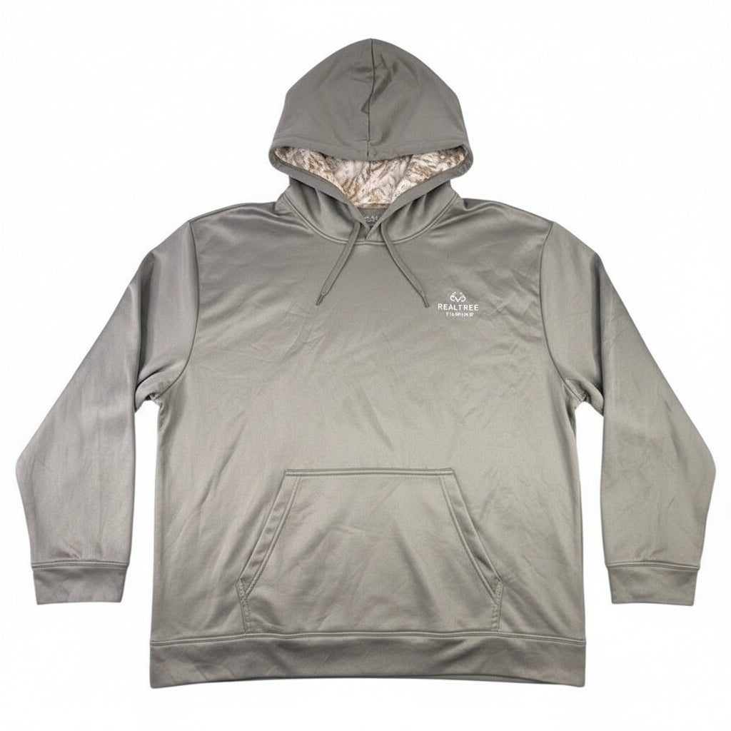 RealTree Fishing Hoodie Mens 2XL Camo Lined Pullover Hooded Sweatshirt