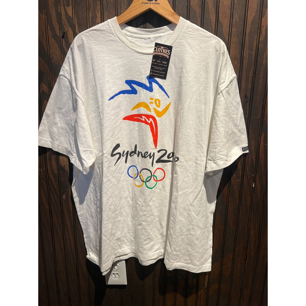 Vintage Sydney 2000 Olympic Games Graphic T-Shirt White Short Sleeve Tee Large