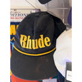 Rhude Black Yellow Script Logo Rope Snapback Hat Cap Streetwear Luxury